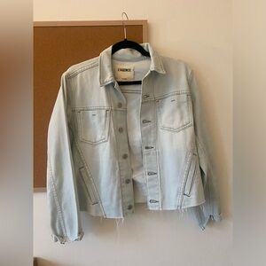 L'Agence Janelle Slim Raw Hem Jacket Small Bleach Down